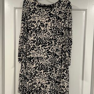 J. Crew Animal Print Long Sleeve Dress